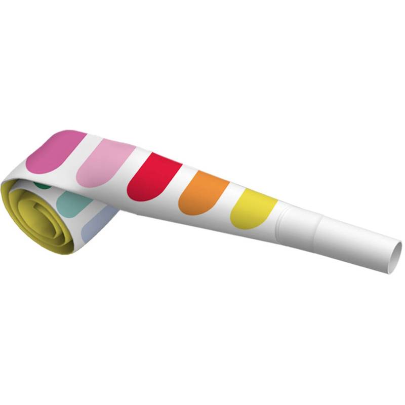 6 sifflets de fête à rayures fantastiques