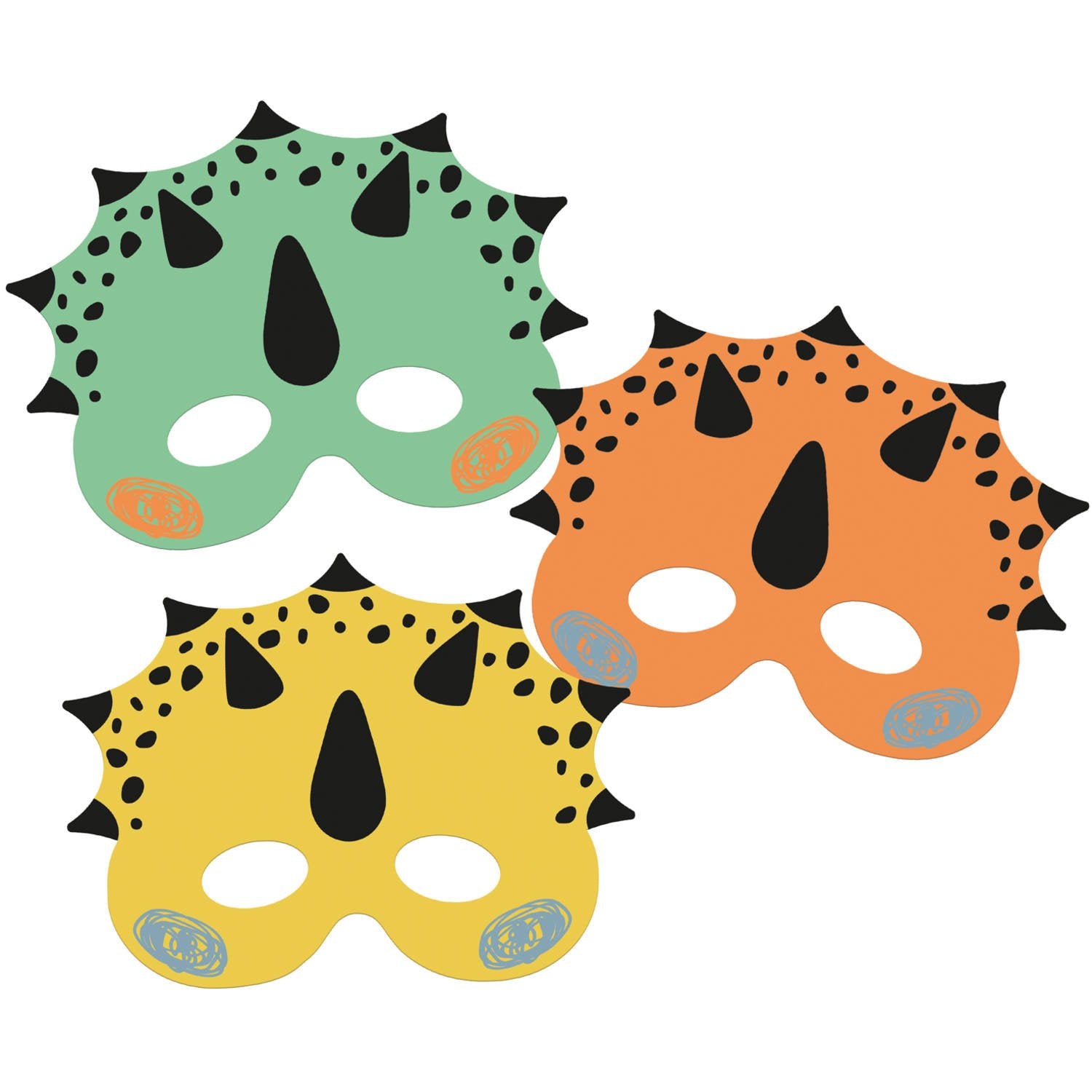 6 masques de dinosaures