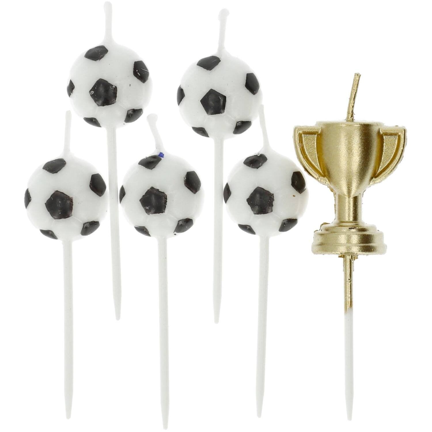6 BOUGIES EN FORME DE BALLON DE FOOTBALL
