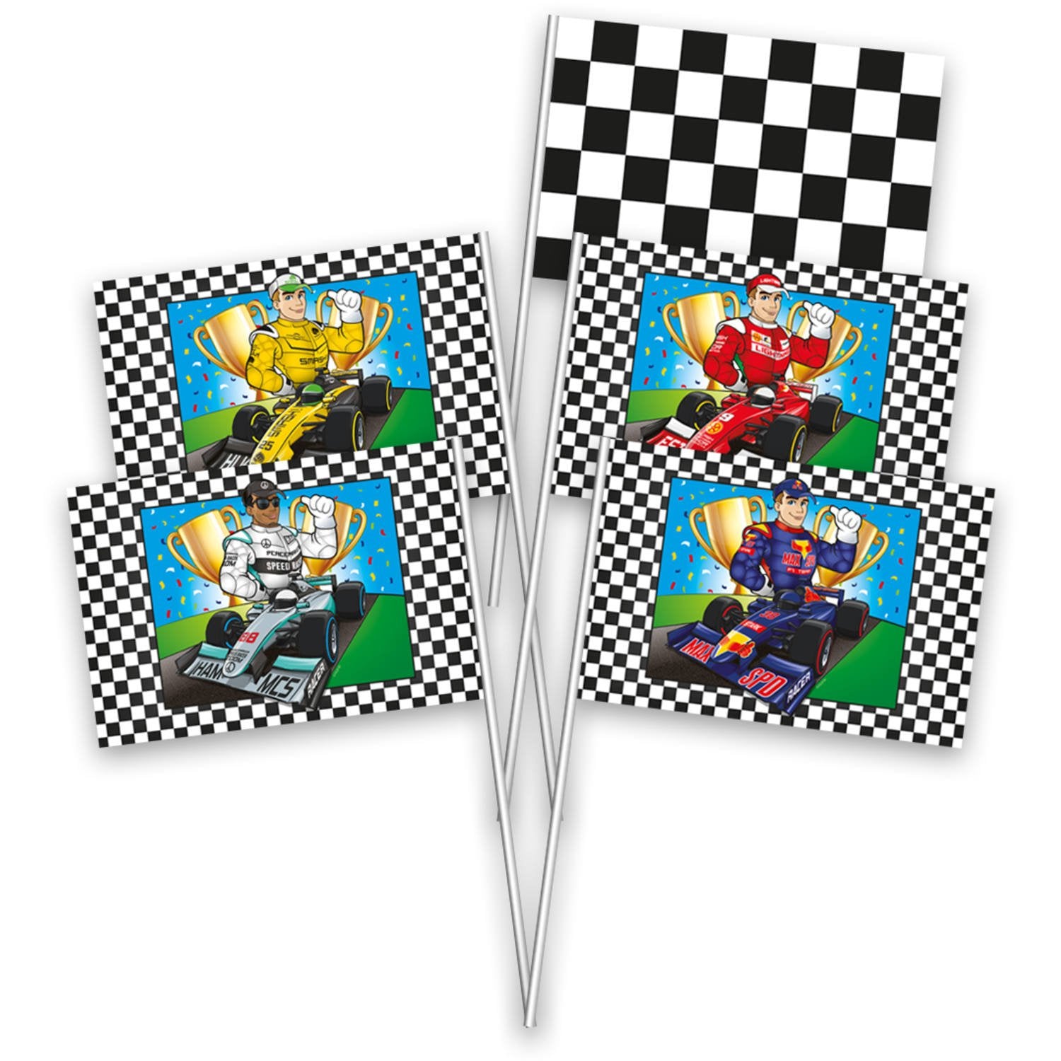 8 petits drapeaux de course