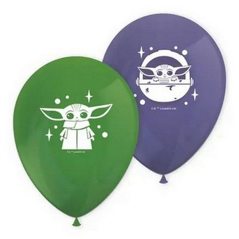 8 BALLONS EN LATEX STAR WARS MANDALORIEN