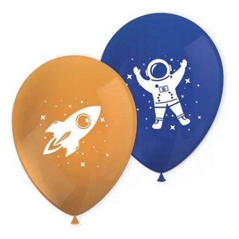 8 BALLONS EN LATEX SUR LE THÈME DE L'ESPACE DES FUSÉES