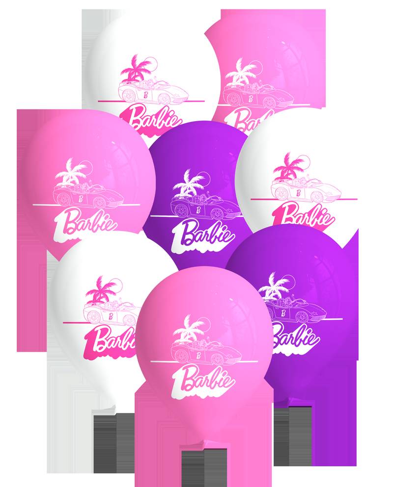 8 BALLONS EN LATEX BARBIE