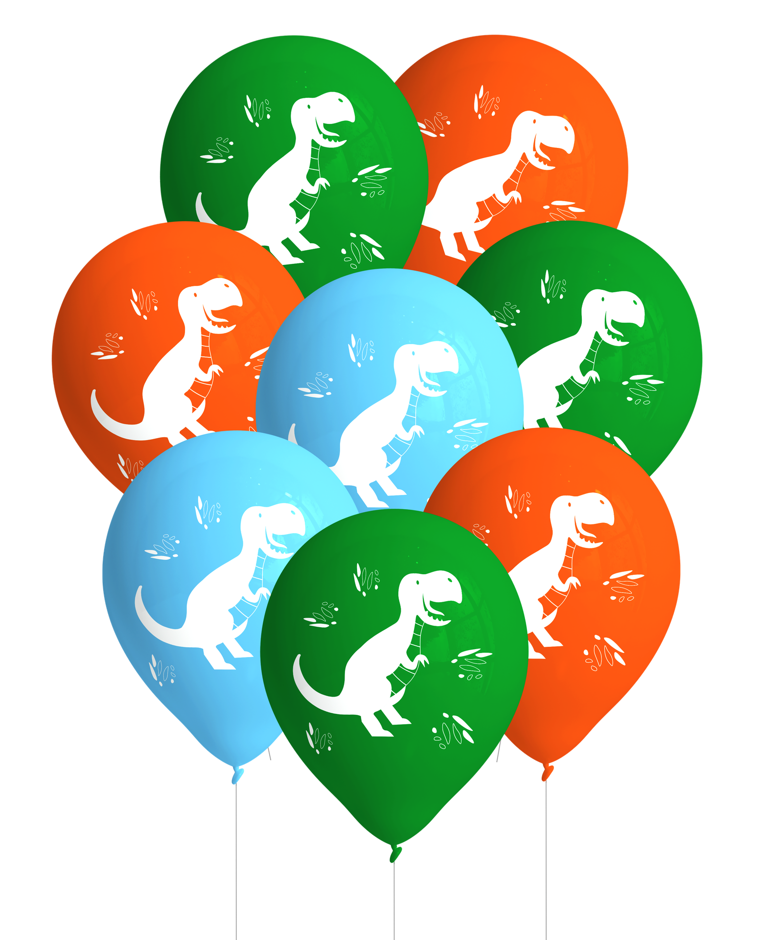 8 PALLONCINI IN LATTICE Divertenti Dinosauri