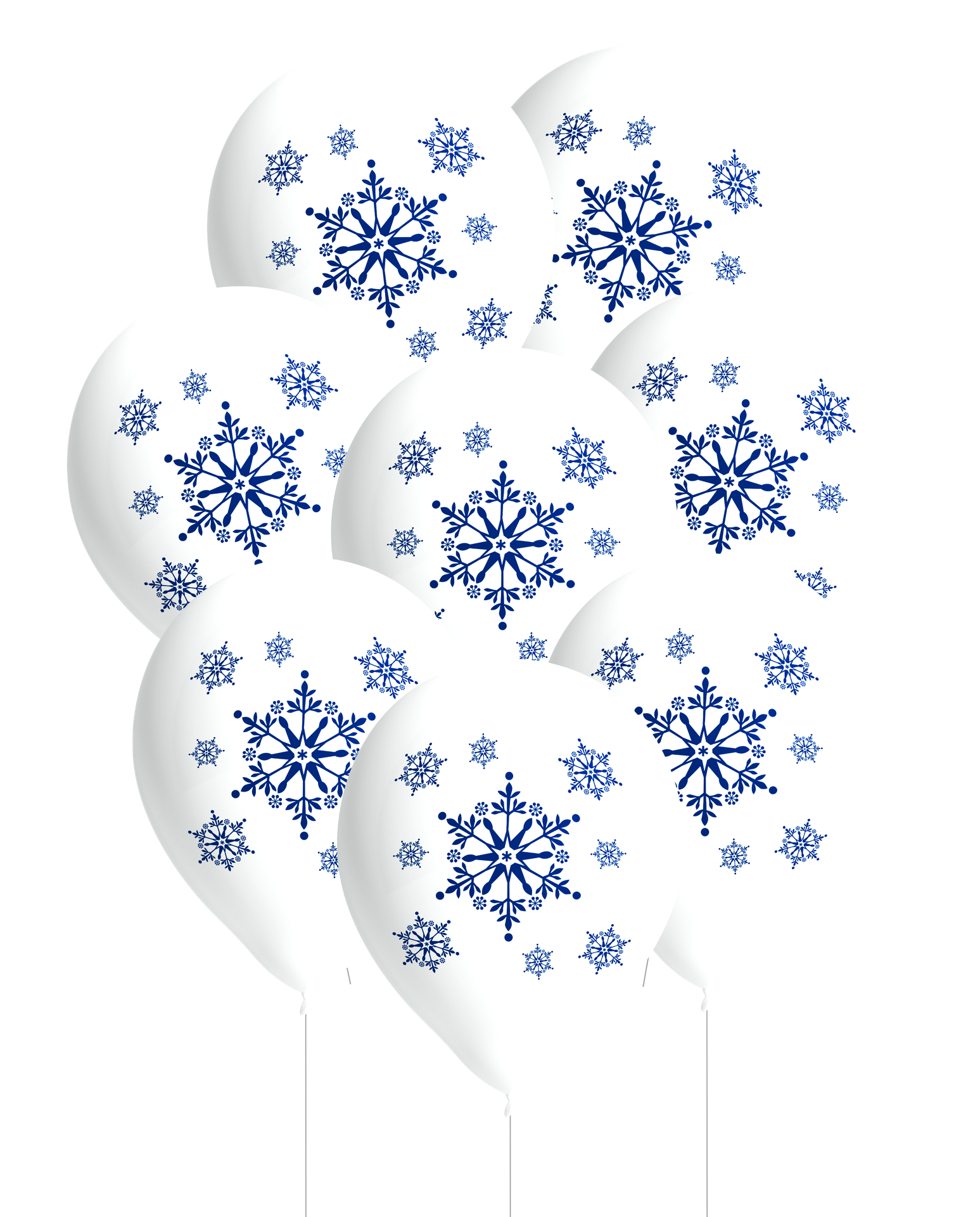 8 ballons en latex de 27 cm en forme de flocons de neige