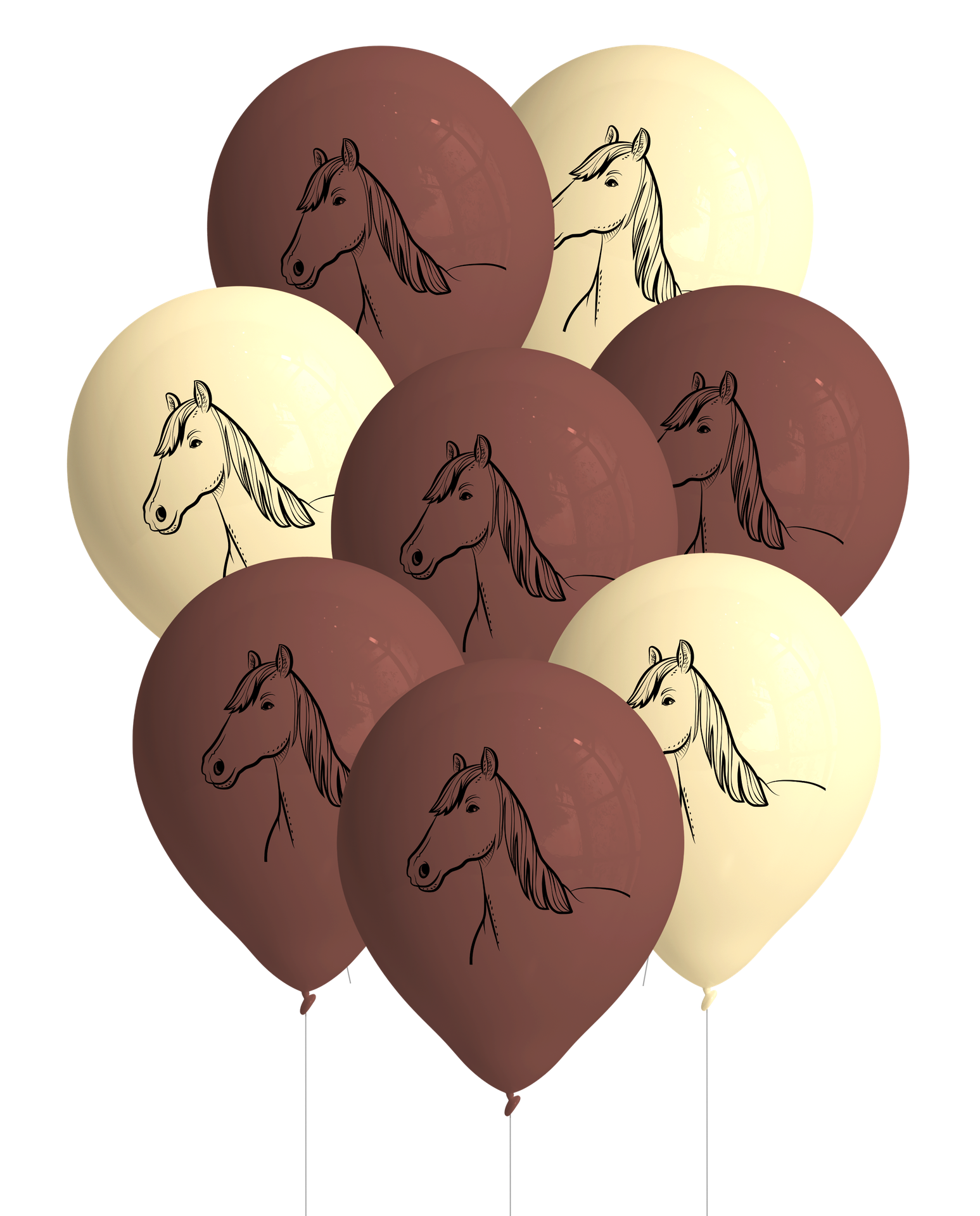 8 ballons en forme de chevaux et de poneys