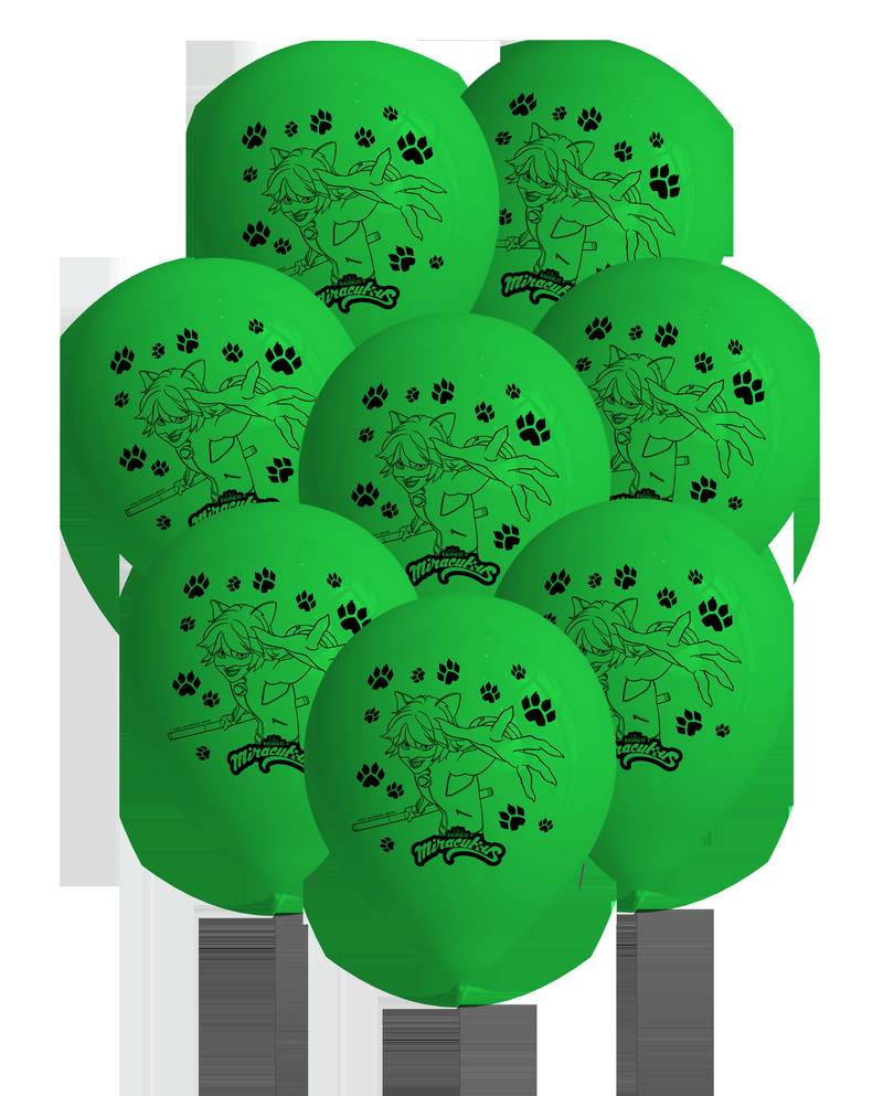 8 ballons en latex Chat Noir