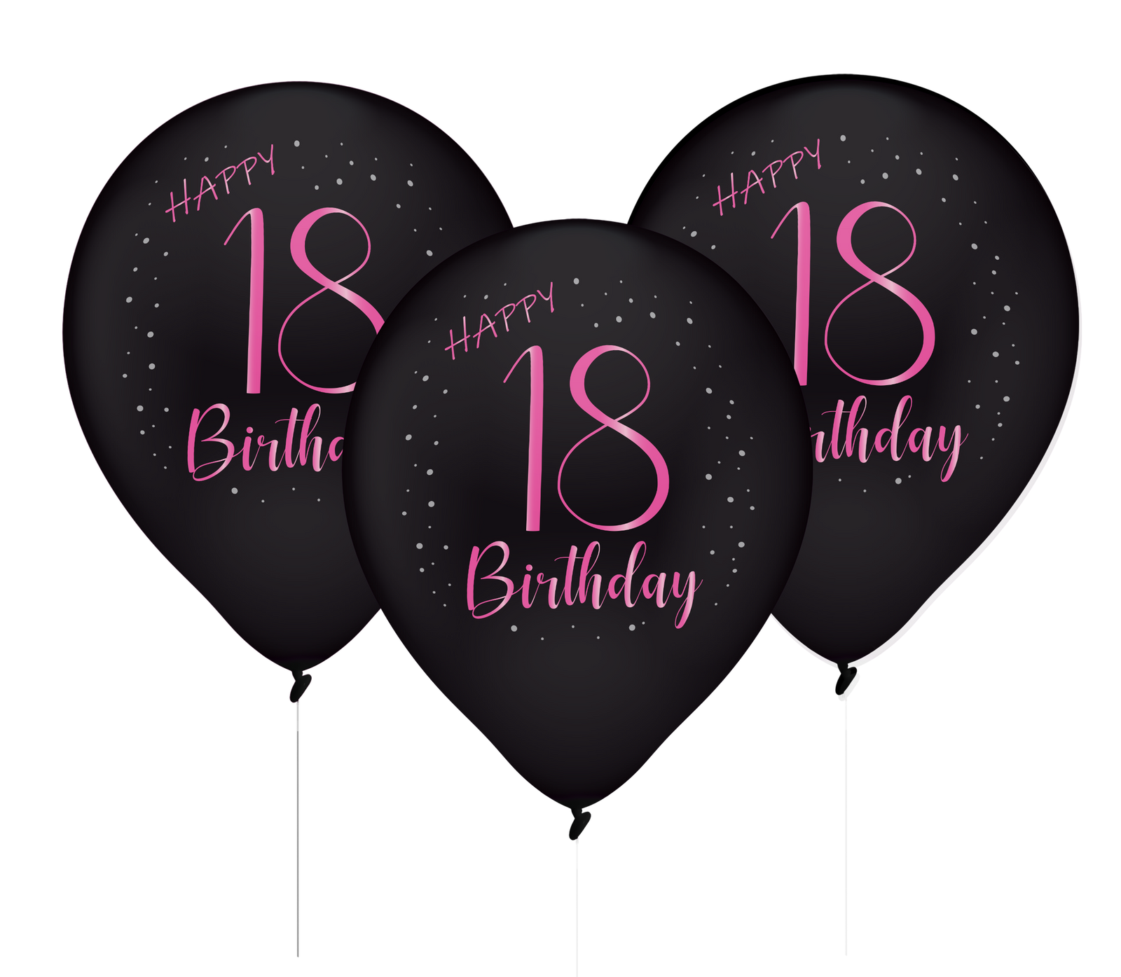 8 élégants ballons en latex rose pour 18 ans