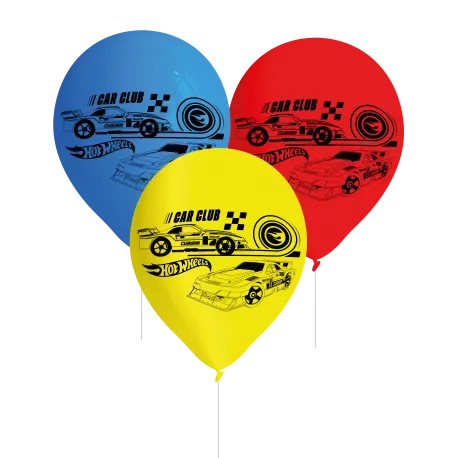 8 ballons en latex Hot Wheels