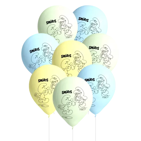 8 ballons en latex Schtroumpfs