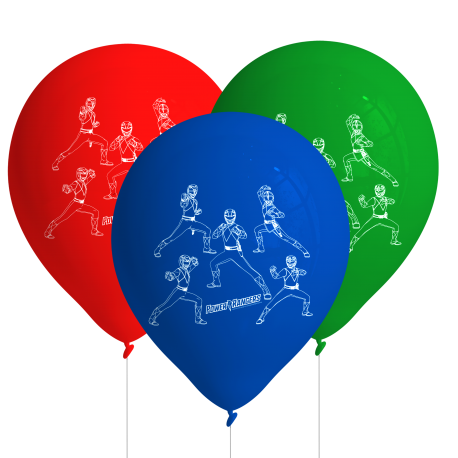 8 ballons en latex Power Rangers