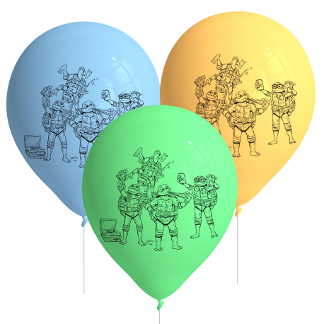 8 ballons en latex Tortues Ninja