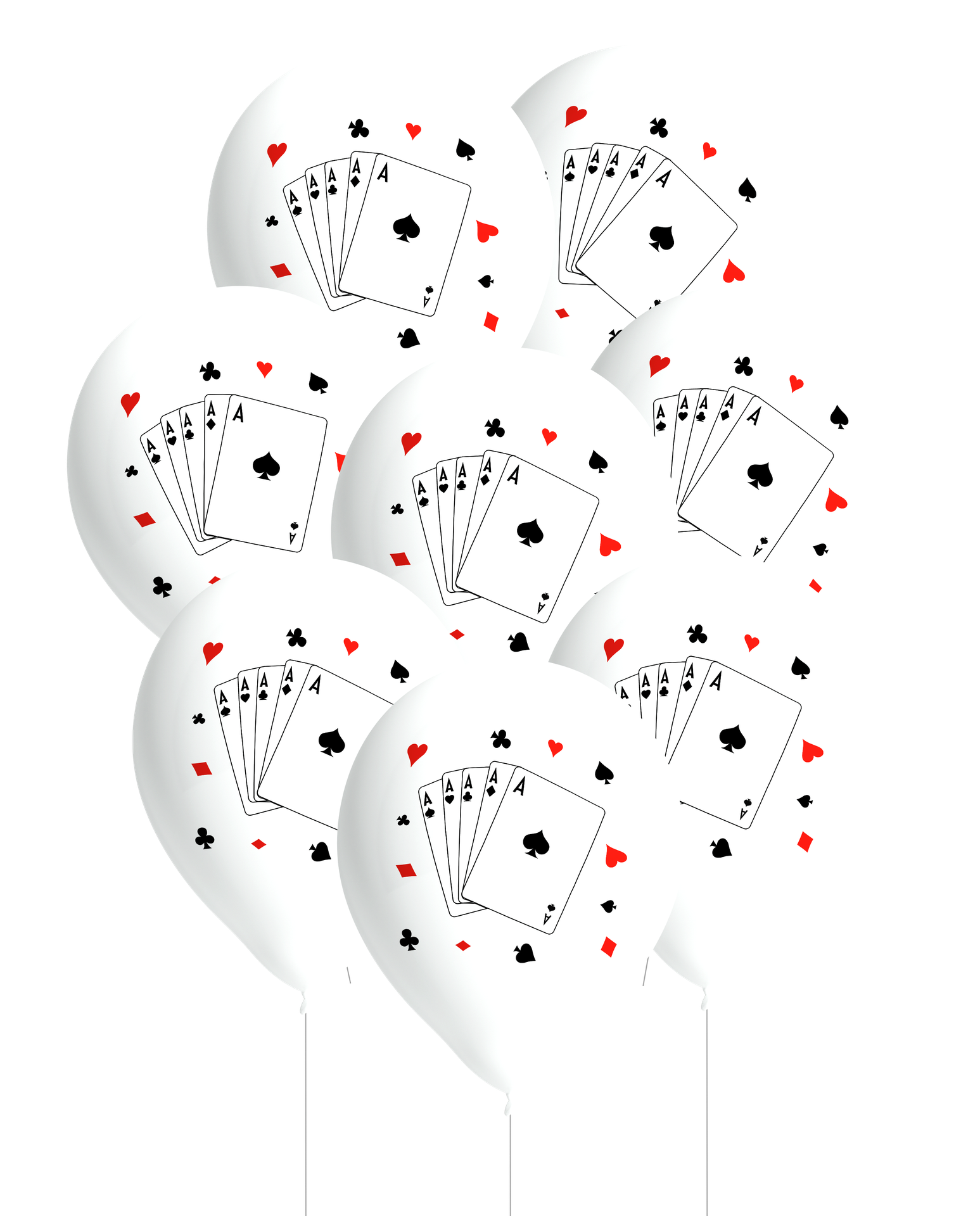 8 ballons en latex de casino