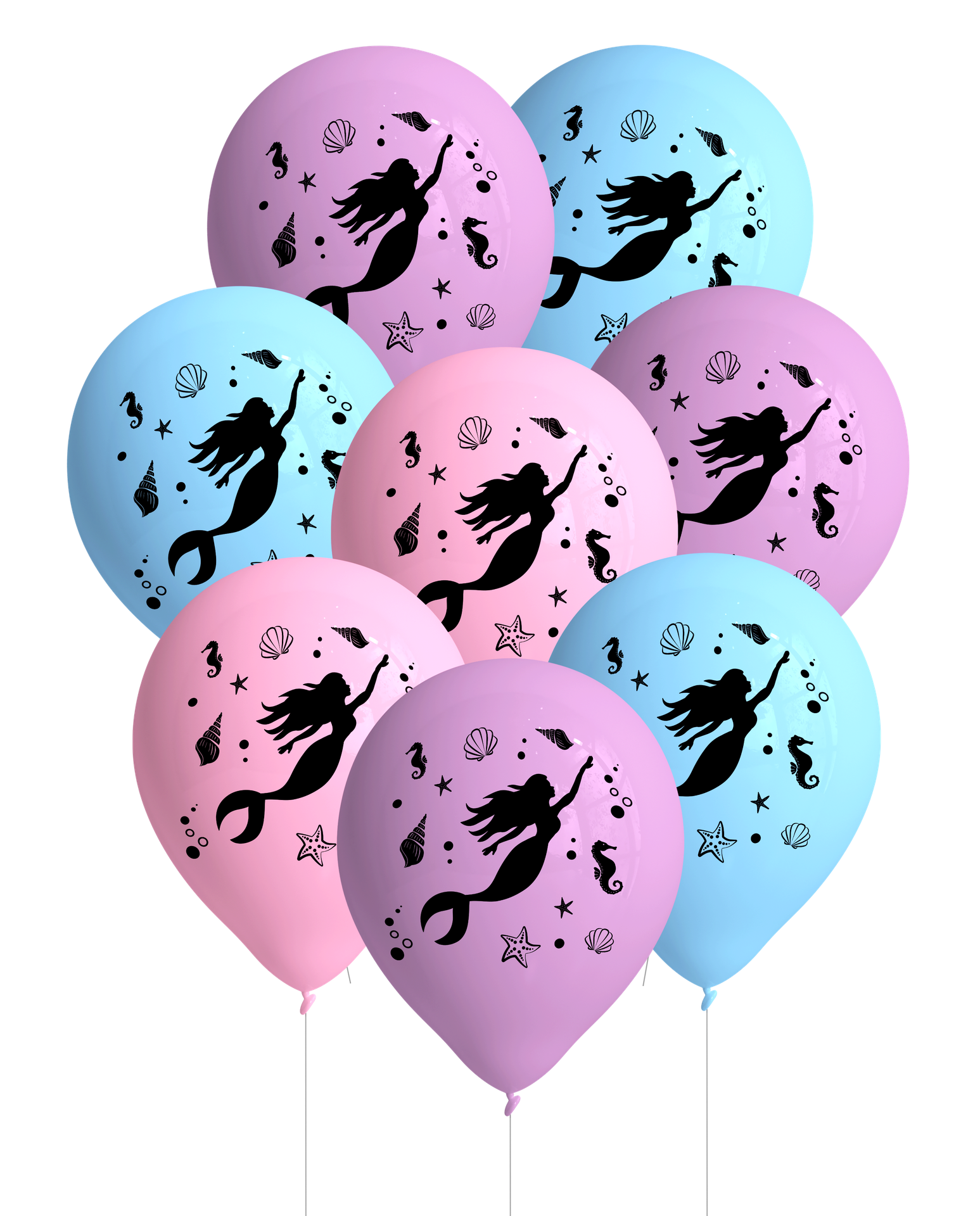 8 ballons en latex Mermaid Shine