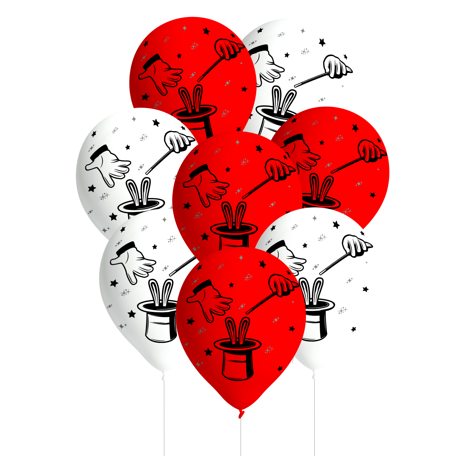8 ballons en latex de 27 cm magiques