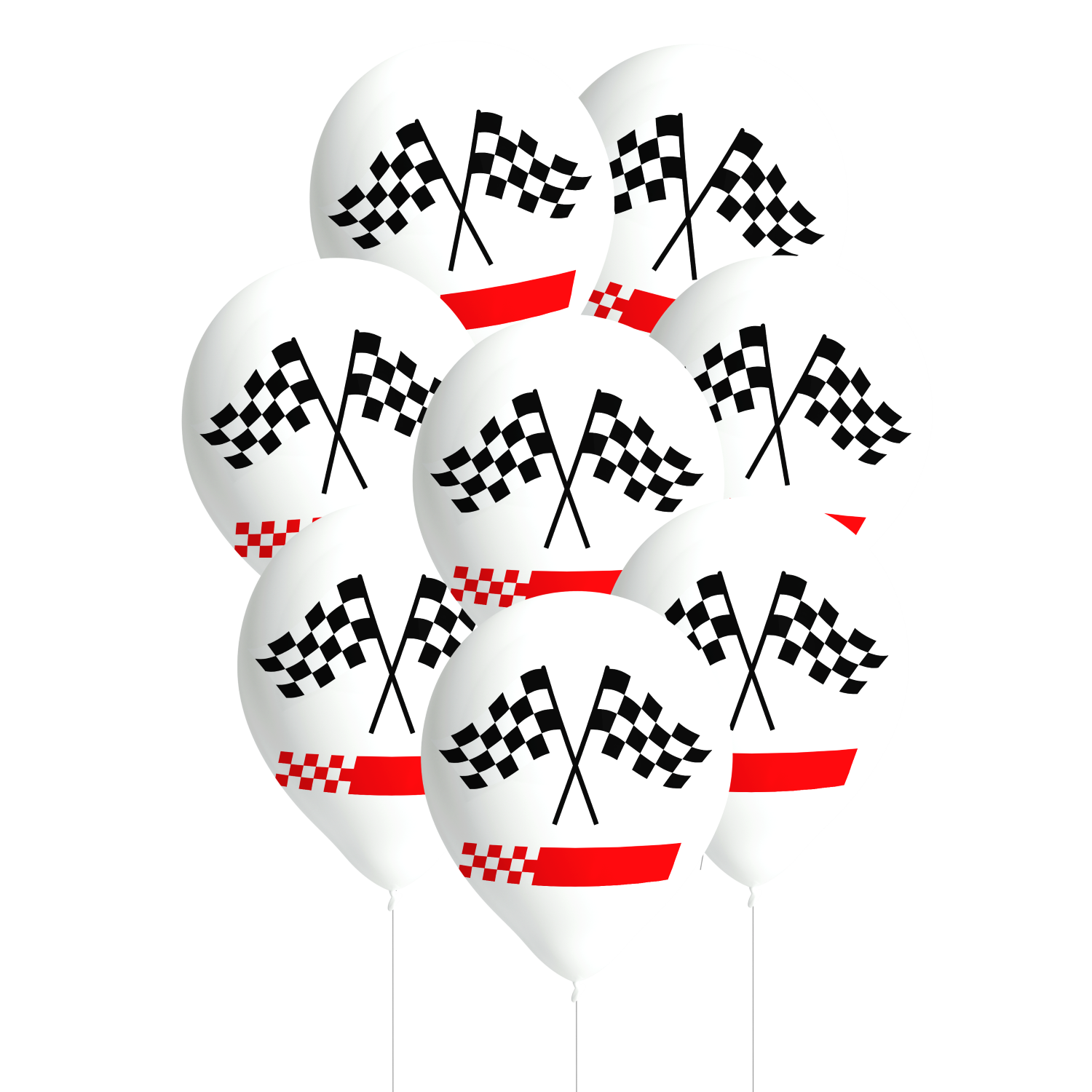 8 ballons en latex noirs et blancs