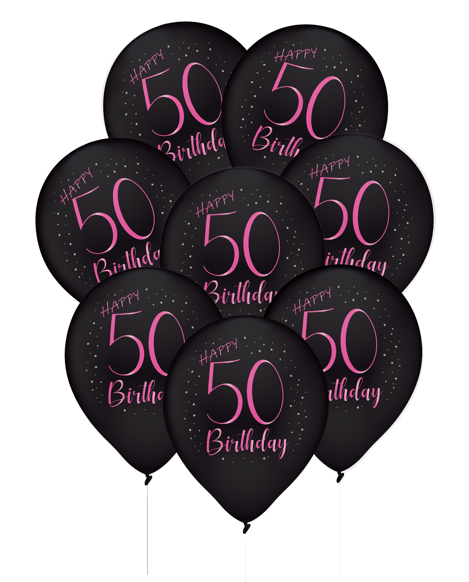 8 ballons en latex roses élégants pour un 50e anniversaire