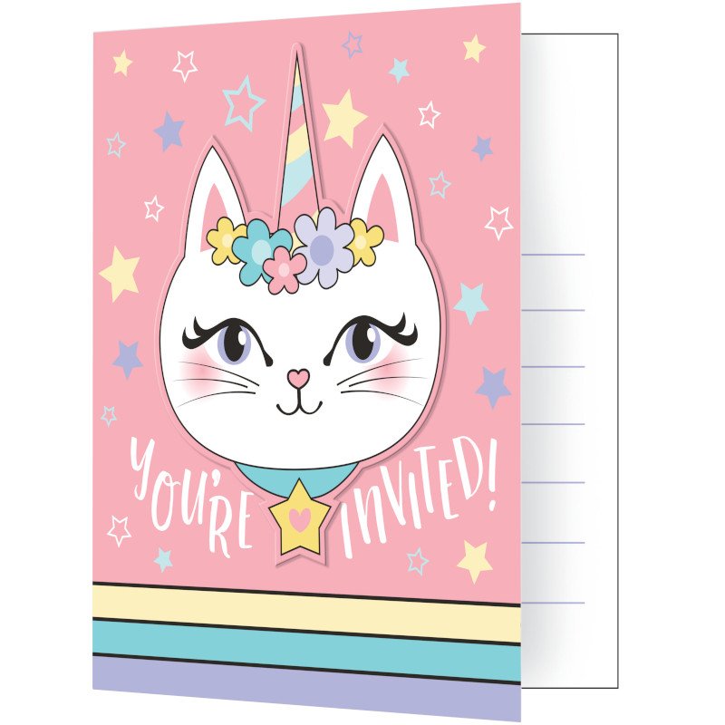8 inviti SASSY CATICORN