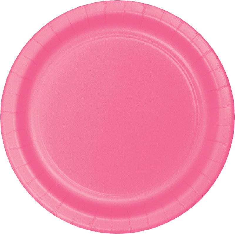 8 ASSIETTES ROSE BONBON 18 CM