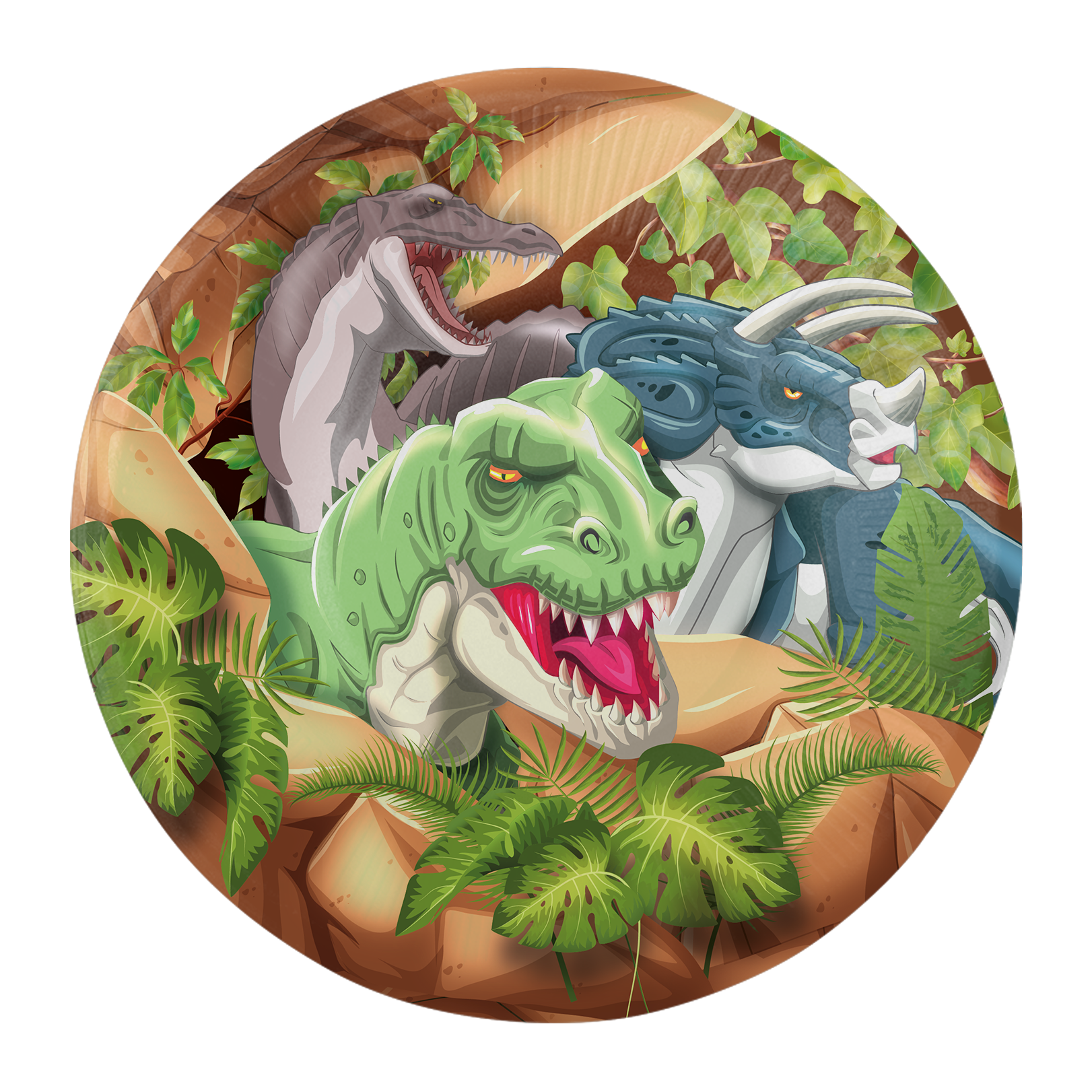 8 PLAQUES 18 CM DINO JURASTIQUE