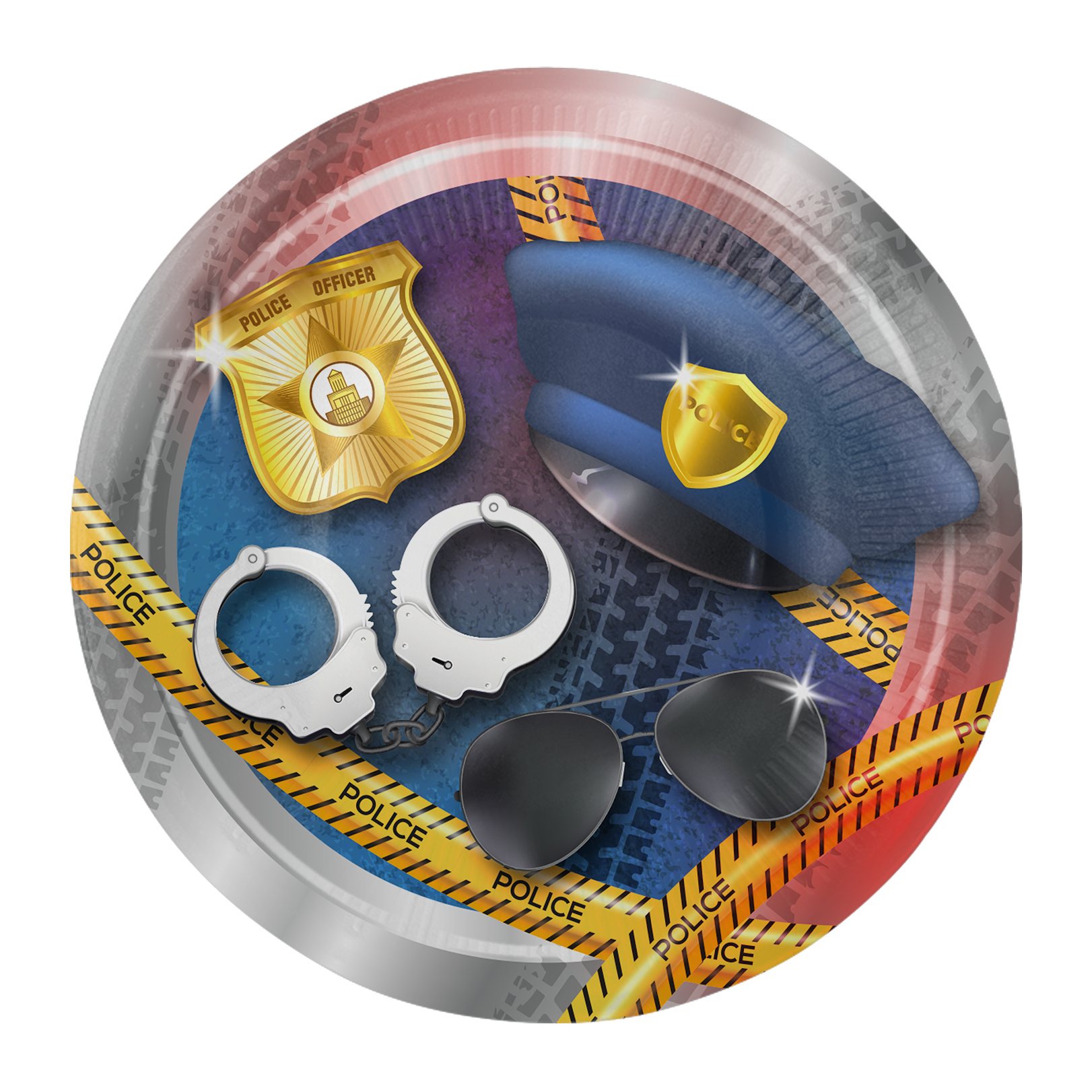 8 ASSIETTES 18 CM POLICE PARTY