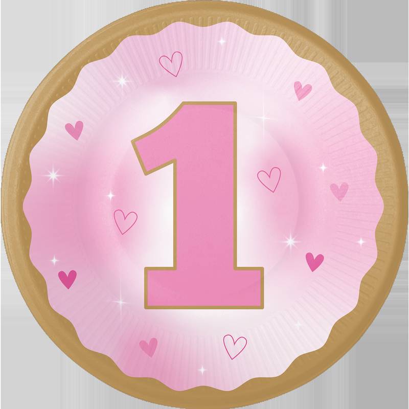 8 assiettes pour fille de première année, 23 cm