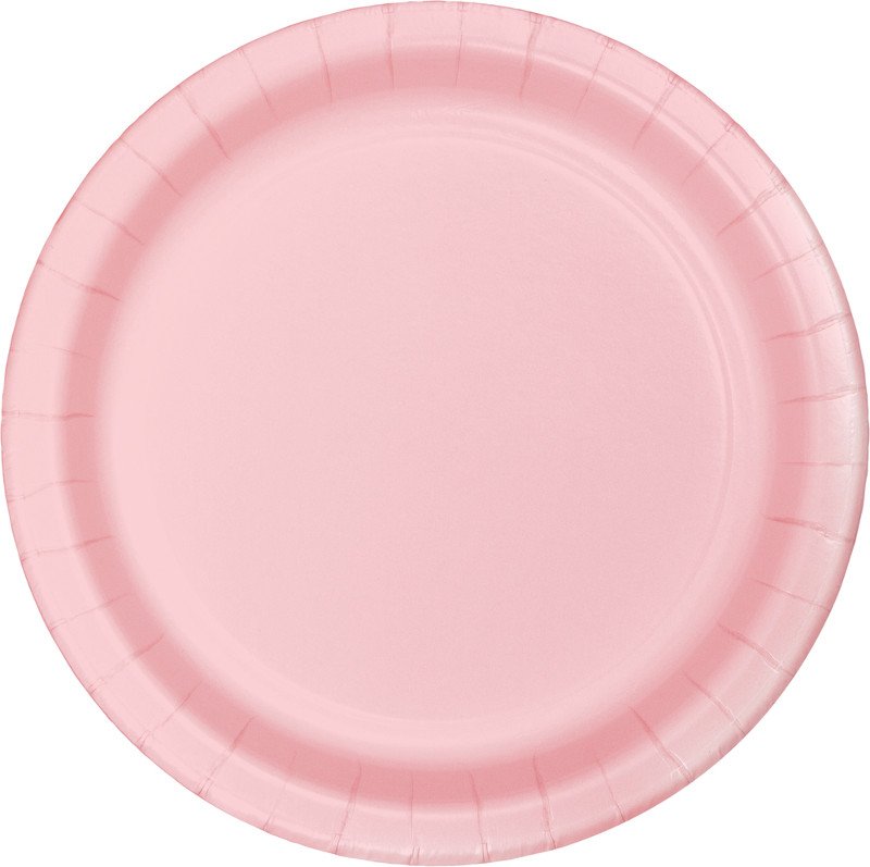 8 ASSIETTES 23 CM ROSE CLASSIQUE