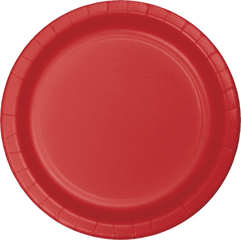 8 ASSIETTES 23 CM ROUGE CLASSIQUE