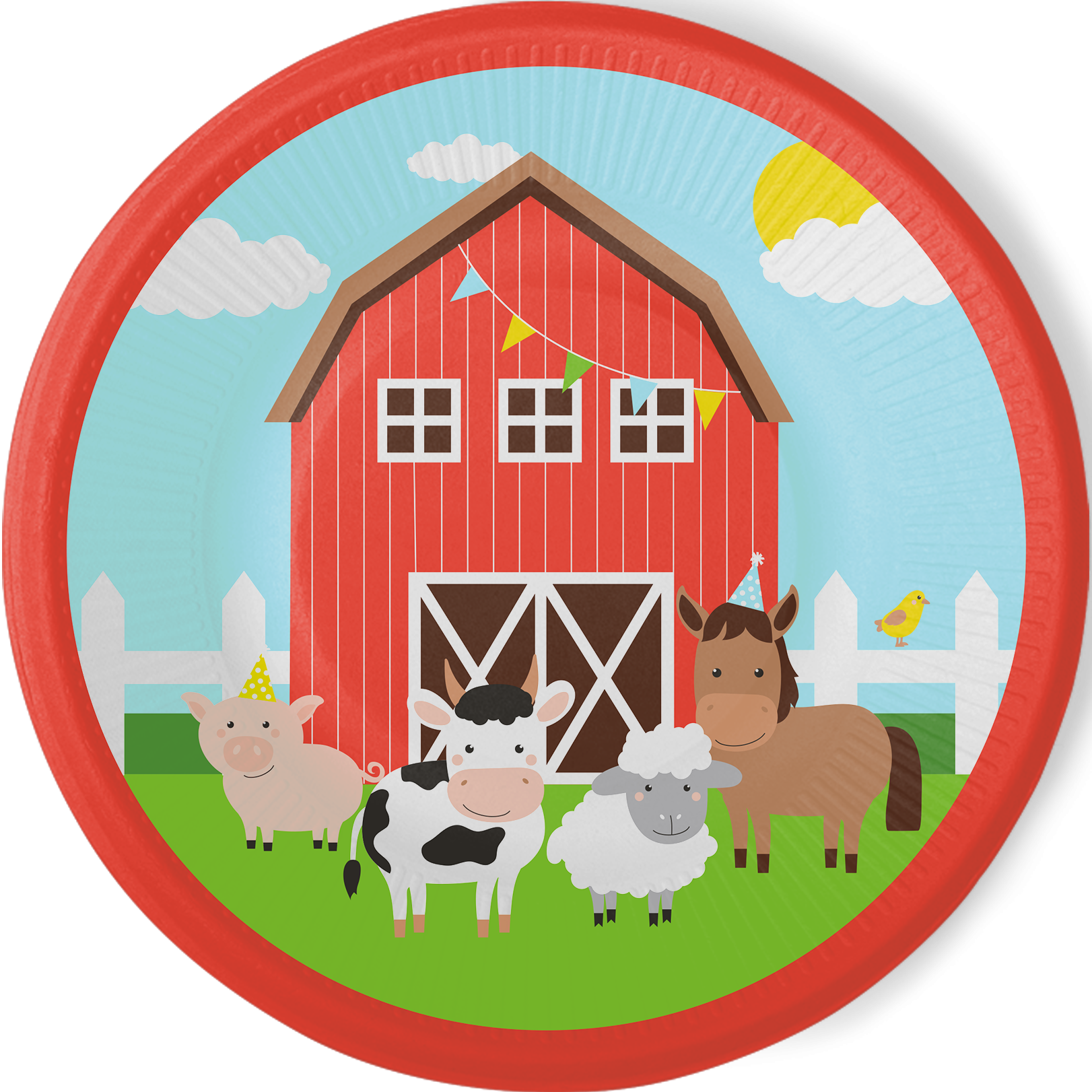 8 ASSIETTES 23 CM ANIMAUX DE LA FERME