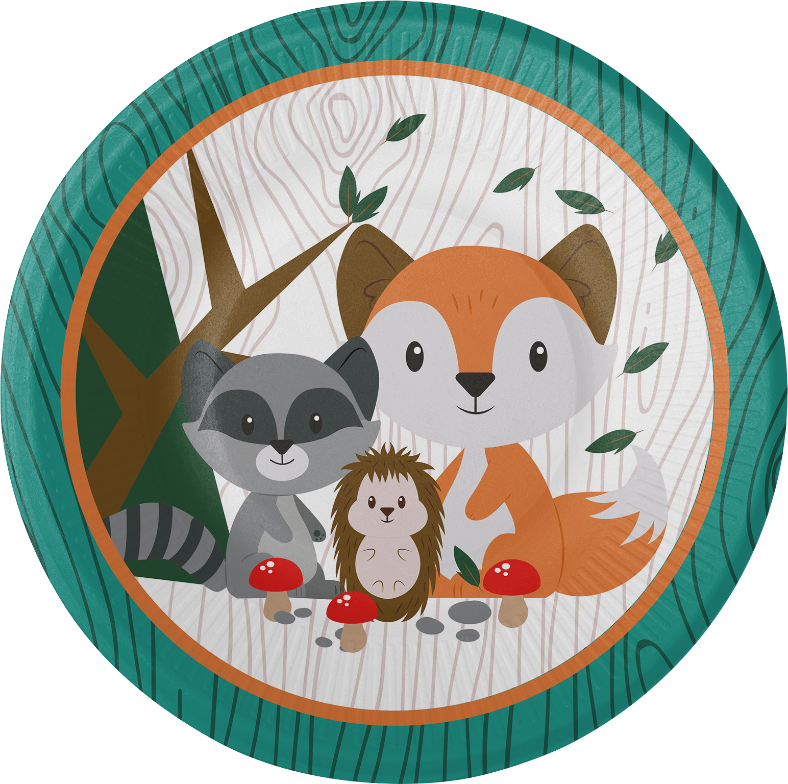 8 assiettes de 23 cm Animaux de la forêt