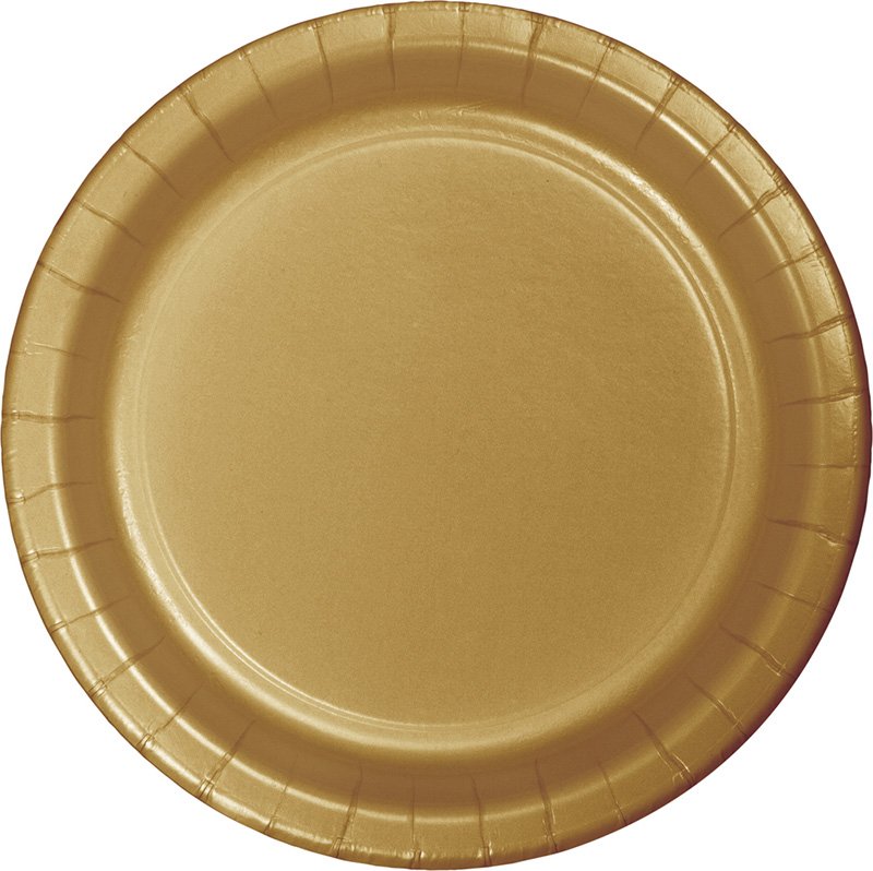 8 ASSIETTES 23 CM OR PAILLETÉ