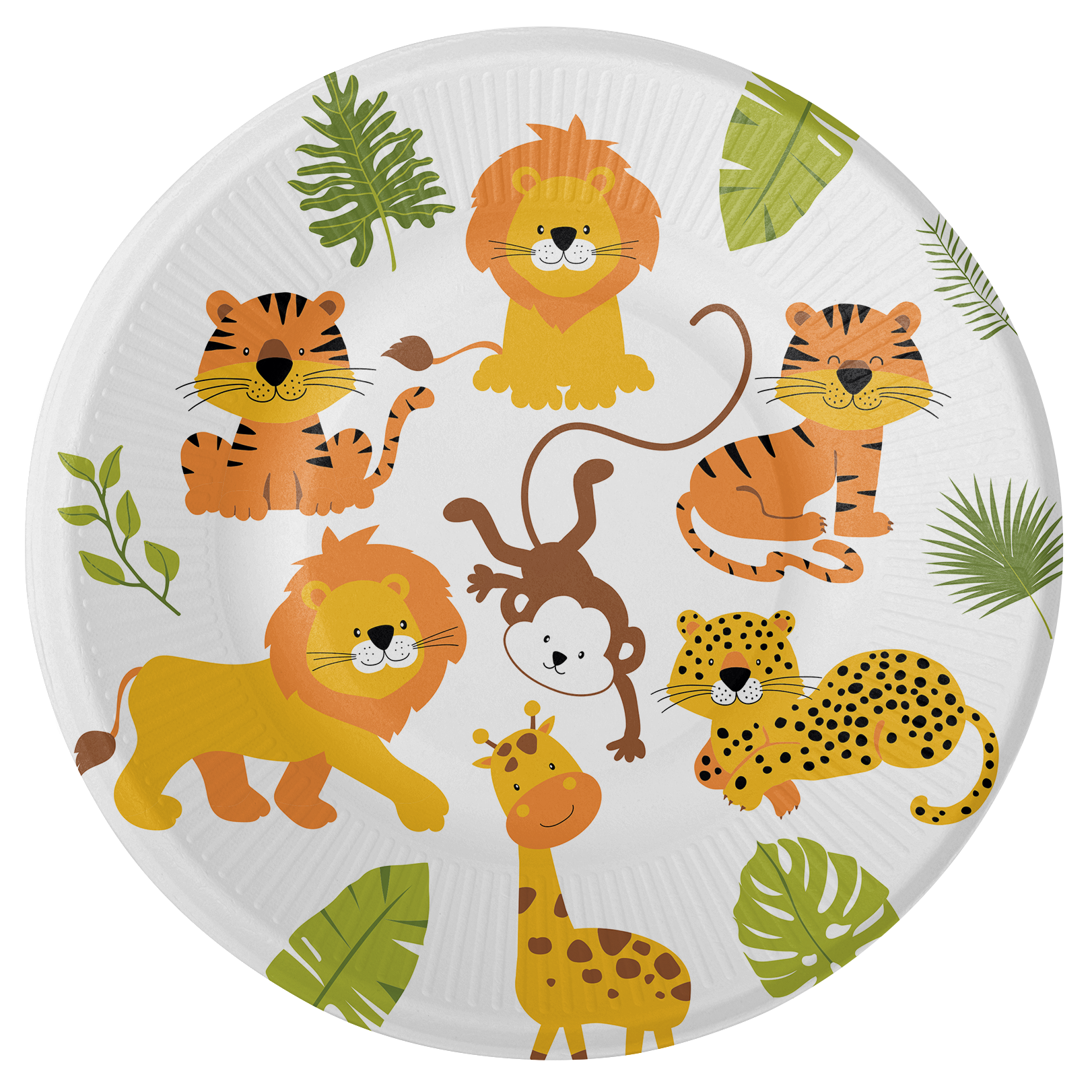 8 ASSIETTES 23 CM ANIMAUX DE LA JUNGLE