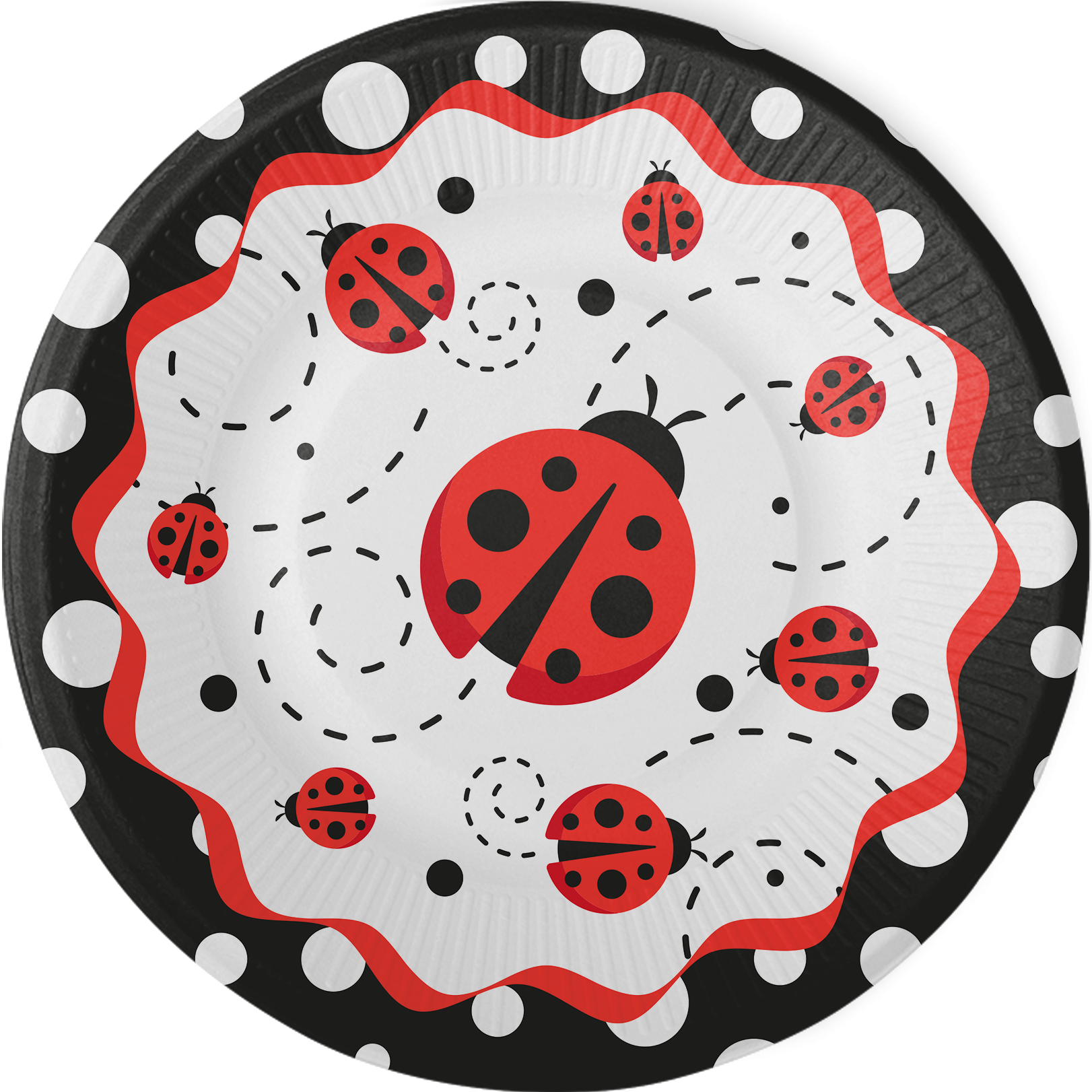 8 ASSIETTES 23 CM COCCINELLE FANTAISIE