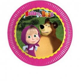 8 ASSIETTES 23 CM MASHA ET L'OURS