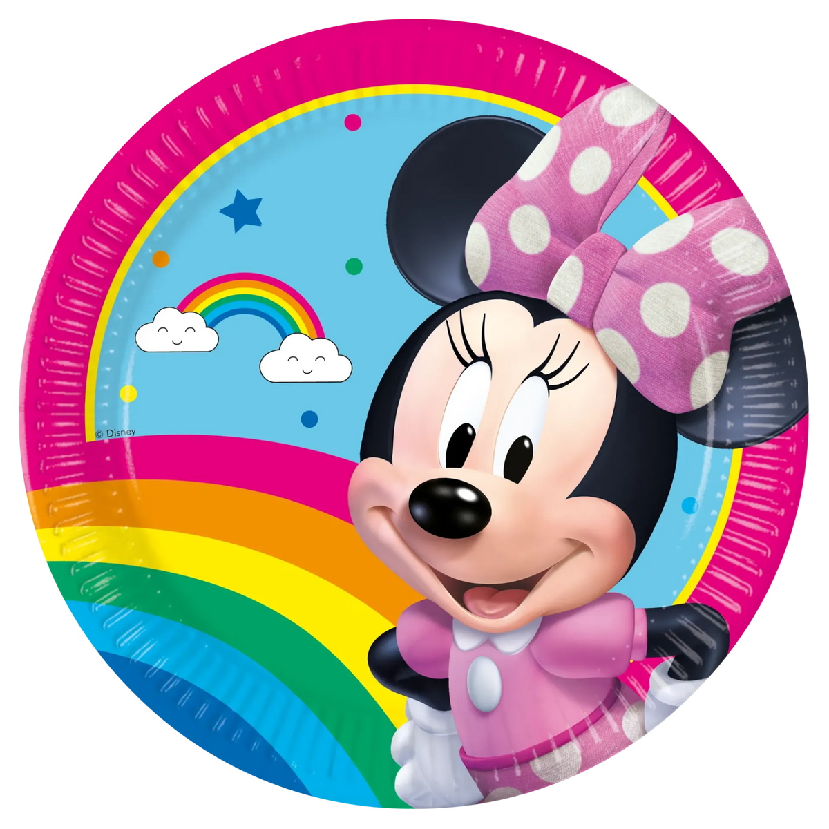 8 PIATTI 23 CM MINNIE ARCOBALENO