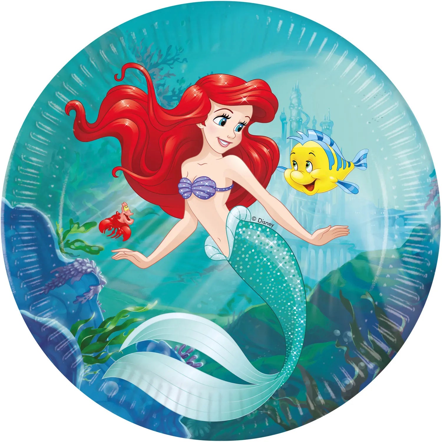 8 ASSIETTES 23 CM LA PETITE SIRÈNE ARIEL