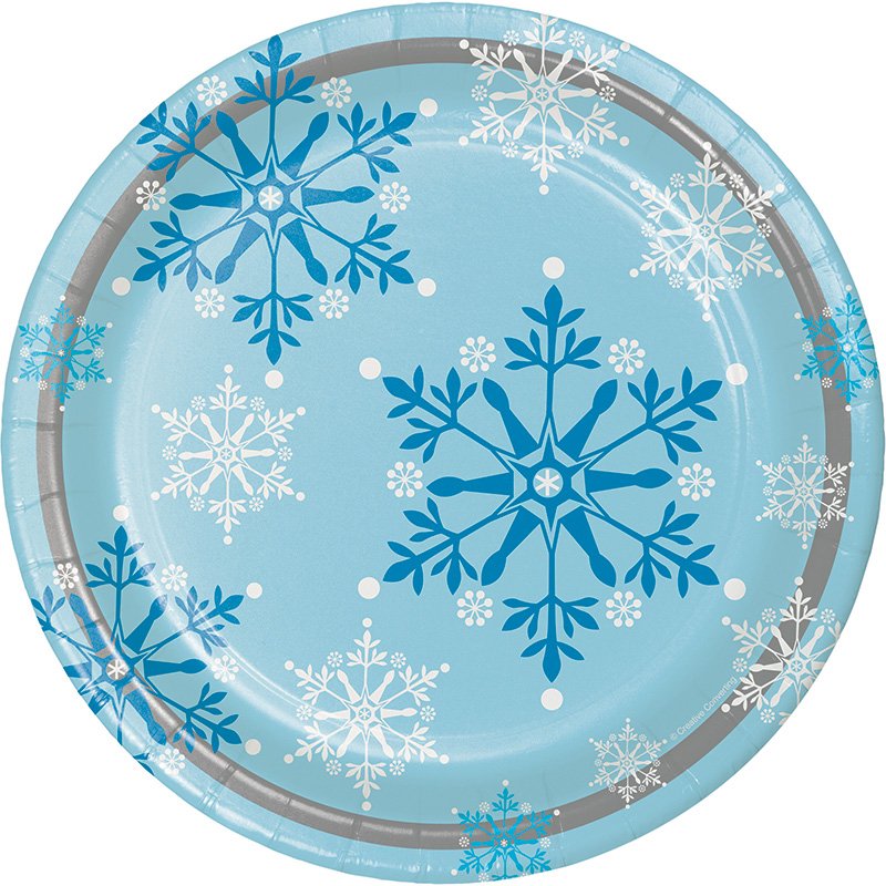 8 Piatti Fiocchi di Neve 23cm