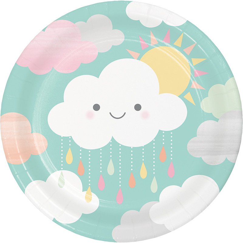 8 ASSIETTES 23 CM SOLEIL NUAGES