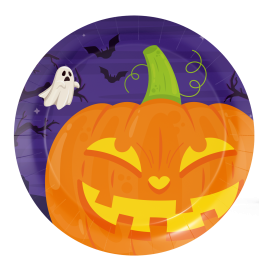 8 PIATTI ZUCCA DI HALLOWEEN 18 CM