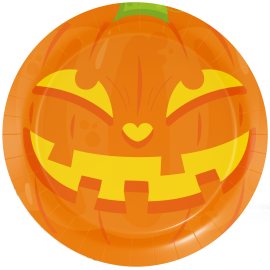 8 ASSIETTES CITROUILLE D'HALLOWEEN 23 CM
