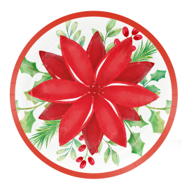 8 PIATTI DI NATALE POINSETTIA 18 CM