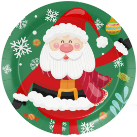 8 assiettes de Noël Père Noël 23 cm