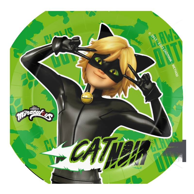 8 assiettes de 18 cm Chat Noir