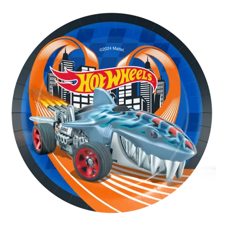 8 piatti Hot Wheels da 18 cm