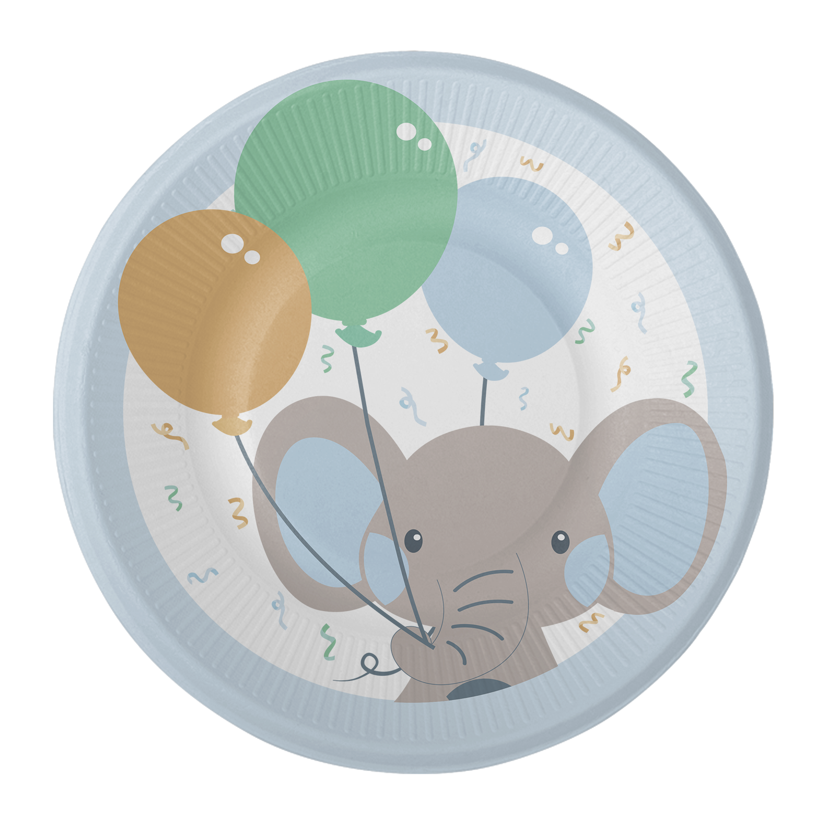 8 assiettes éléphant bleu 18 cm