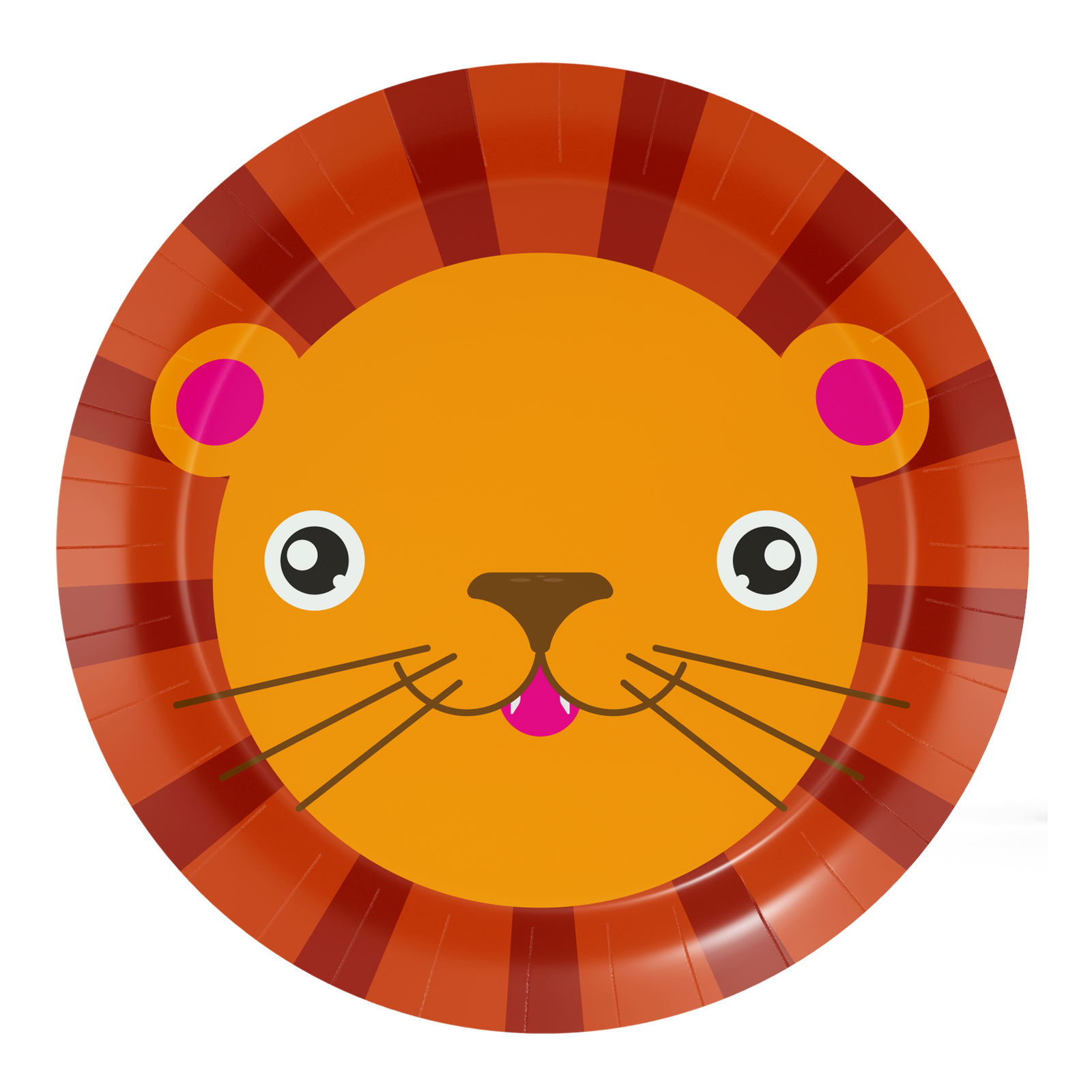 8 assiettes de 18 cm LION VISAGES D'ANIMAUX
