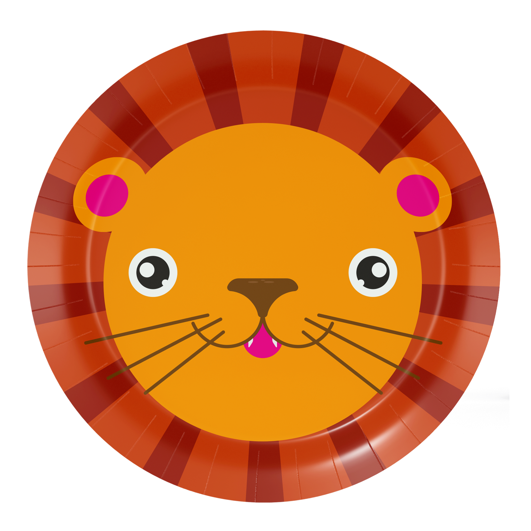 8 assiettes de 18 cm LION VISAGES D'ANIMAUX