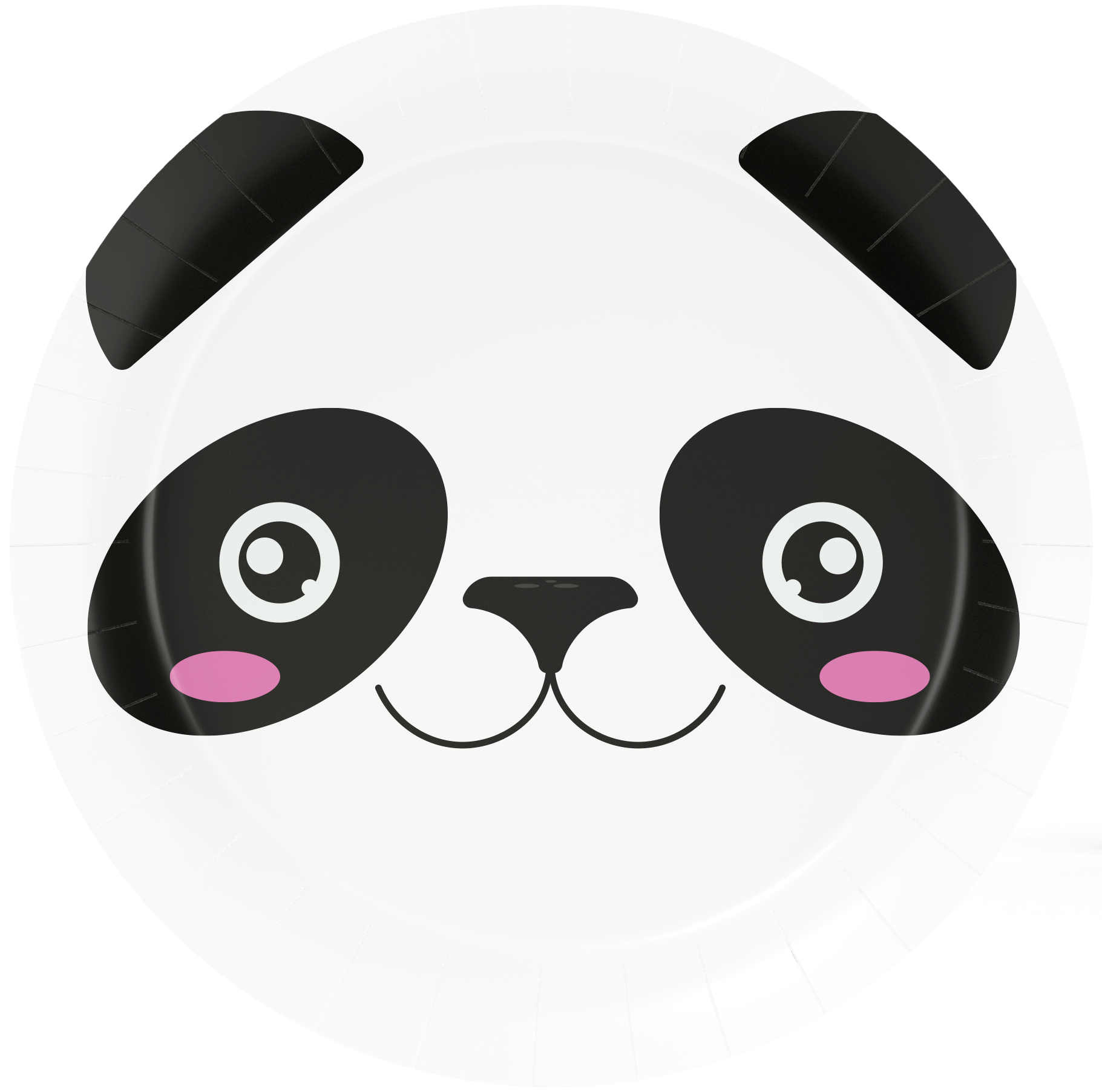 8 assiettes de 18 cm PANDA VISAGES D'ANIMAUX