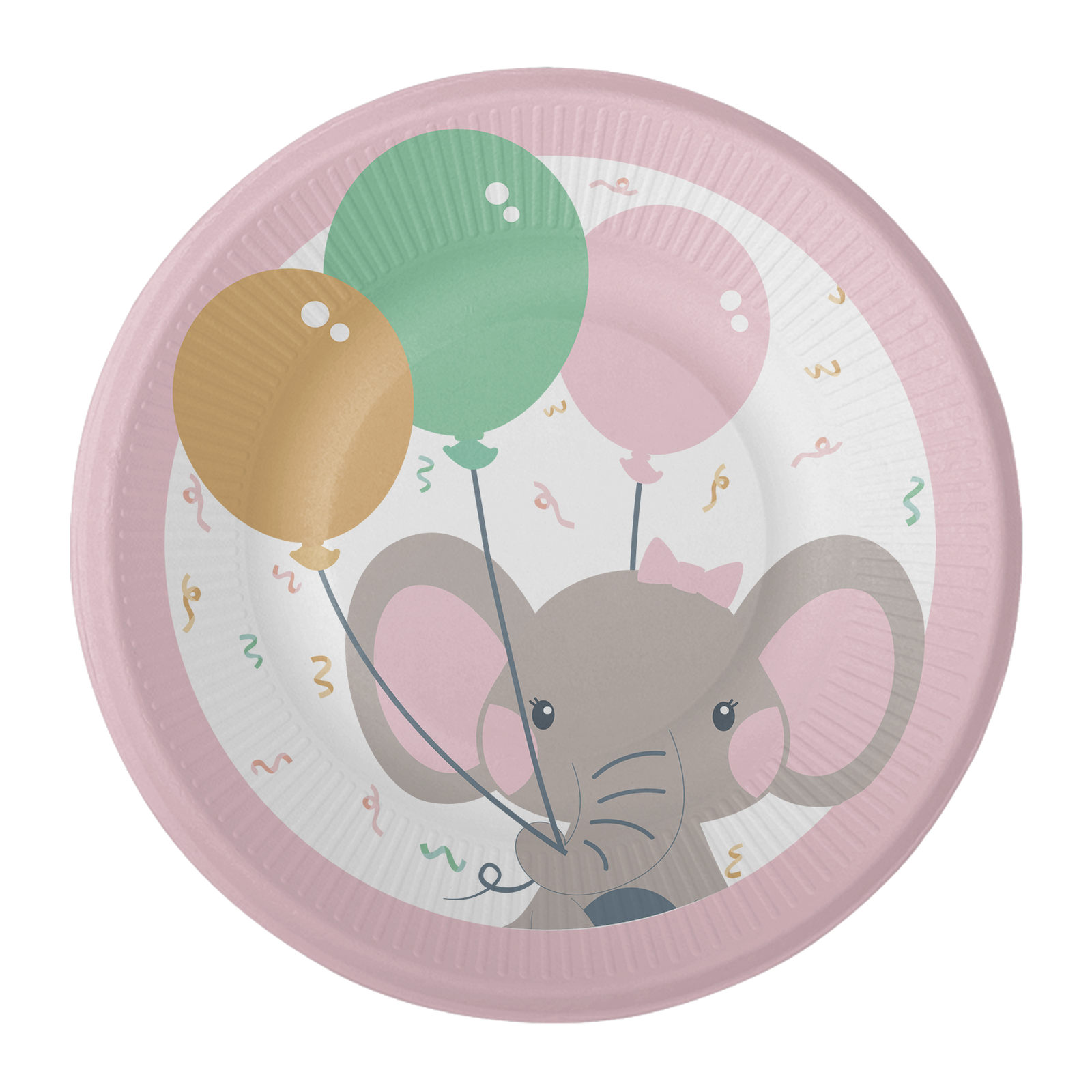 8 assiettes éléphant rose 18 cm