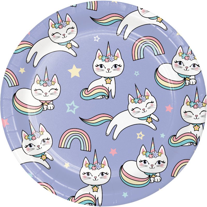 8 assiettes 18 cm SASSY CATICORN